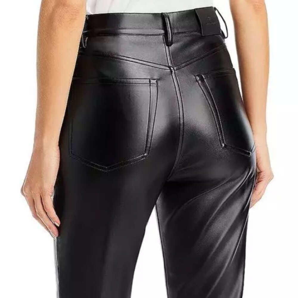 ANINE BING Sonya Faux Leather Pants, Black 25 US 2 FR 34 - Picture 4 of 12